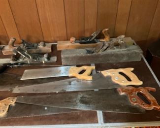 VINTAGE WOOD PLANES AND SAWS