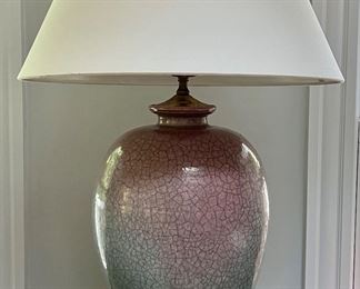 Crackle Glass Pottery Lamp