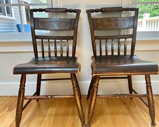 (2) Hitchcock Style Antique Chairs