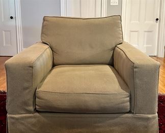 (2) Pottery Barn Slipcovered Armchairs