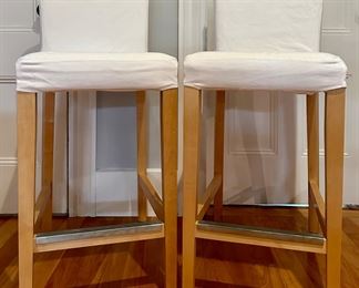 (2) Bar Stools (white)