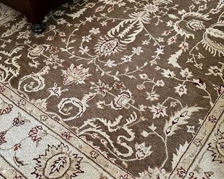 Wool Rug (cream, brown) - approx. 8' x 10'