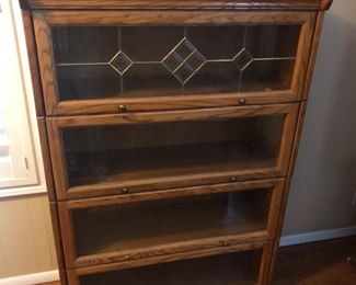 Leaded glass bookcase 