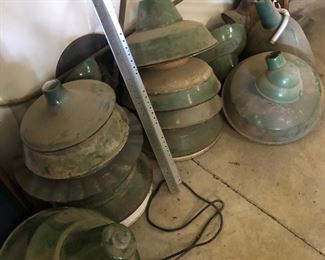 Vintage Porcelain metal hanging lights