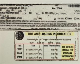 2008 Flagstaff Super Lite Travel Trailer