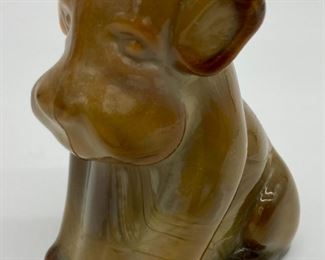 Vintage Degenhart slag glass caramel dog
