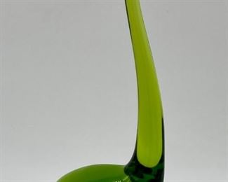 Vintage Viking glass Epic Egret 11" avocado