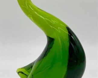 Vintage Viking glass Epic Duck 9" avocado