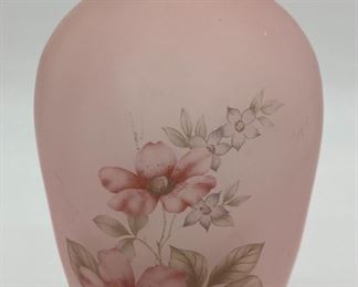 Vintage Viking glass satin light pink glass bud vase
