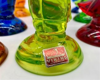 Vintage Viking glass Epic 5" ducks - ruby, avocado, amber, bluenique, persimmon, lime (uranium)