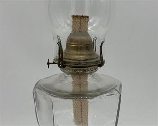 Scovill glass oil lamp
