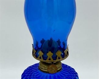 Vintage blue oil lamp