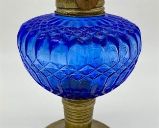 Vintage blue oil lamp