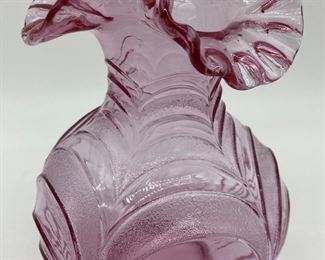 Vintage Fenton Cranberry ruffle top vase