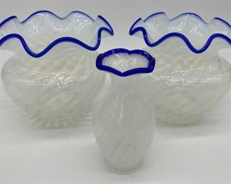Vintage Fenton Blue Ridge Crest vases
