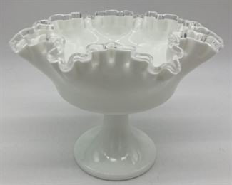 Vintage Fenton Silver Crest ruffle compote