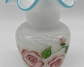 Vintage Fenton rib optic vase