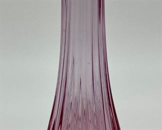 Vintage Fenton Cranberry swung pedestal vase