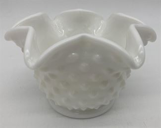 Vintage Fenton hobnail milk glass