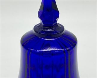 Vintage Fenton blue bell signed Susan Bryan