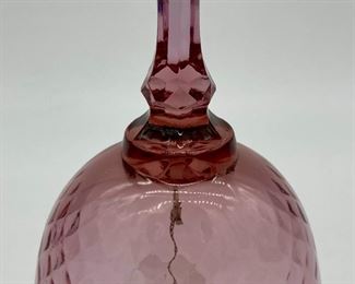 Vintage Fenton amethyst diamond pattern bell