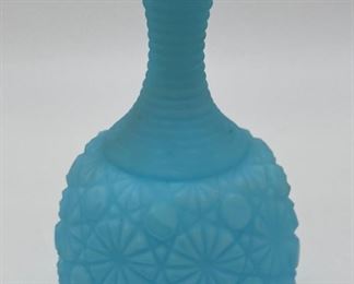 Vintage Fenton satin blue Daisy & Button bell