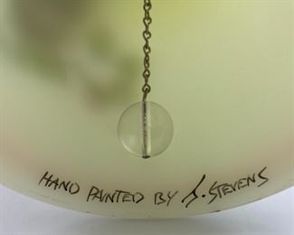 Vintage Fenton custard uranium glass bell 1980 Mother's Day signed Sherry Stevens