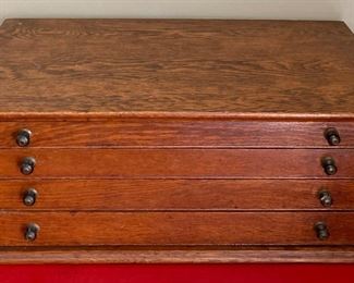 Vintage small wood four drawer chest