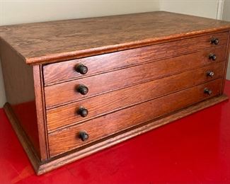 Vintage small wood four drawer chest