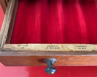 Vintage small wood four drawer chest