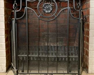 Wrought iron fireplace screen