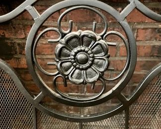 Wrought iron fireplace screen