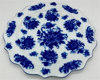Vintage blue and white wall hanging plate