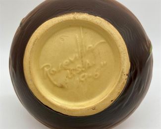 Vintage Roseville 19-6 Freesia brown ewer