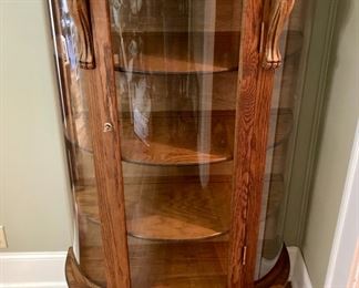 Antique clawfoot display cabinet