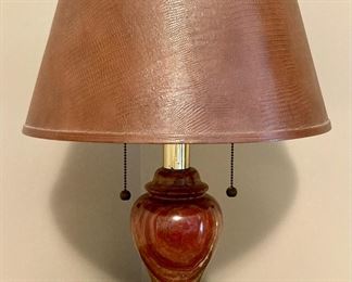Marbled alabaster table lamp