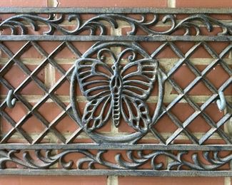 Wrought iron large butterfly wall hanging