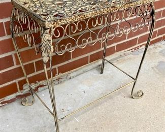 Vintage metal outdoor painted table