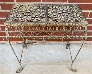 Vintage metal outdoor painted table