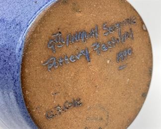 Jugtown Seagrove 1990 GF Cole, Cole Pottery, Sanford NC