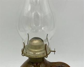 Seagrove pottery oil lamp signed John R. Davis