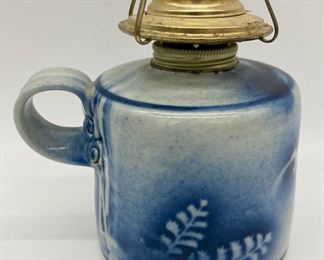 Seagrove pottery oil lamp base, unsigned