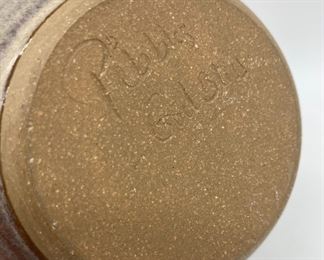 Pebbles Pottery Carthage NC nativity scene ruffle rim vase