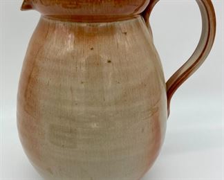 Signed "VS" pottery pitcher