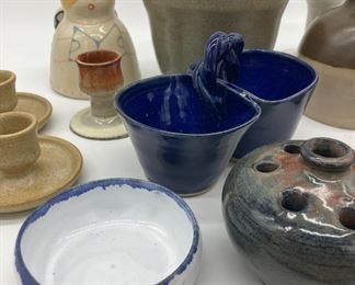Assorted pottery including Oakland, Cole Pottery, Shelton Pottery, Backwoods Pottery, Kouack Pottery, DK Clay, Cagel Road, Odell Routh pottery, Walton pottery