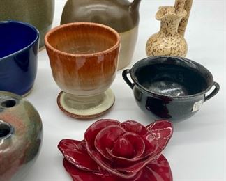 Assorted pottery including Oakland, Cole Pottery, Shelton Pottery, Backwoods Pottery, Kouack Pottery, DK Clay, Cagel Road, Odell Routh pottery, Walton pottery