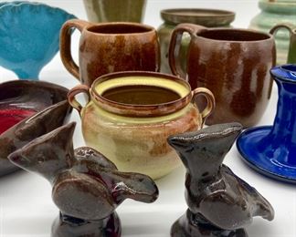 Assorted unsigned pottery, Lufkin Pottery
