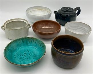 Assorted unsigned pottery, Lufkin Pottery