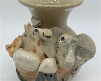 Piney Woods pottery Noah's Ark vase