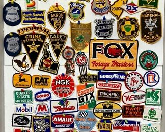 Vintage auto racing and law enforcement patches